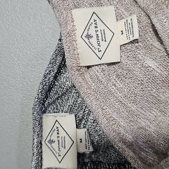 St. John's Bay gray and tan long sleeve shirt 2 pack - Picture 5 of 6